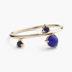 WWAKE Counting Collection Lapis & Sapphire 14K Gold Ring Size 7 *RARE*